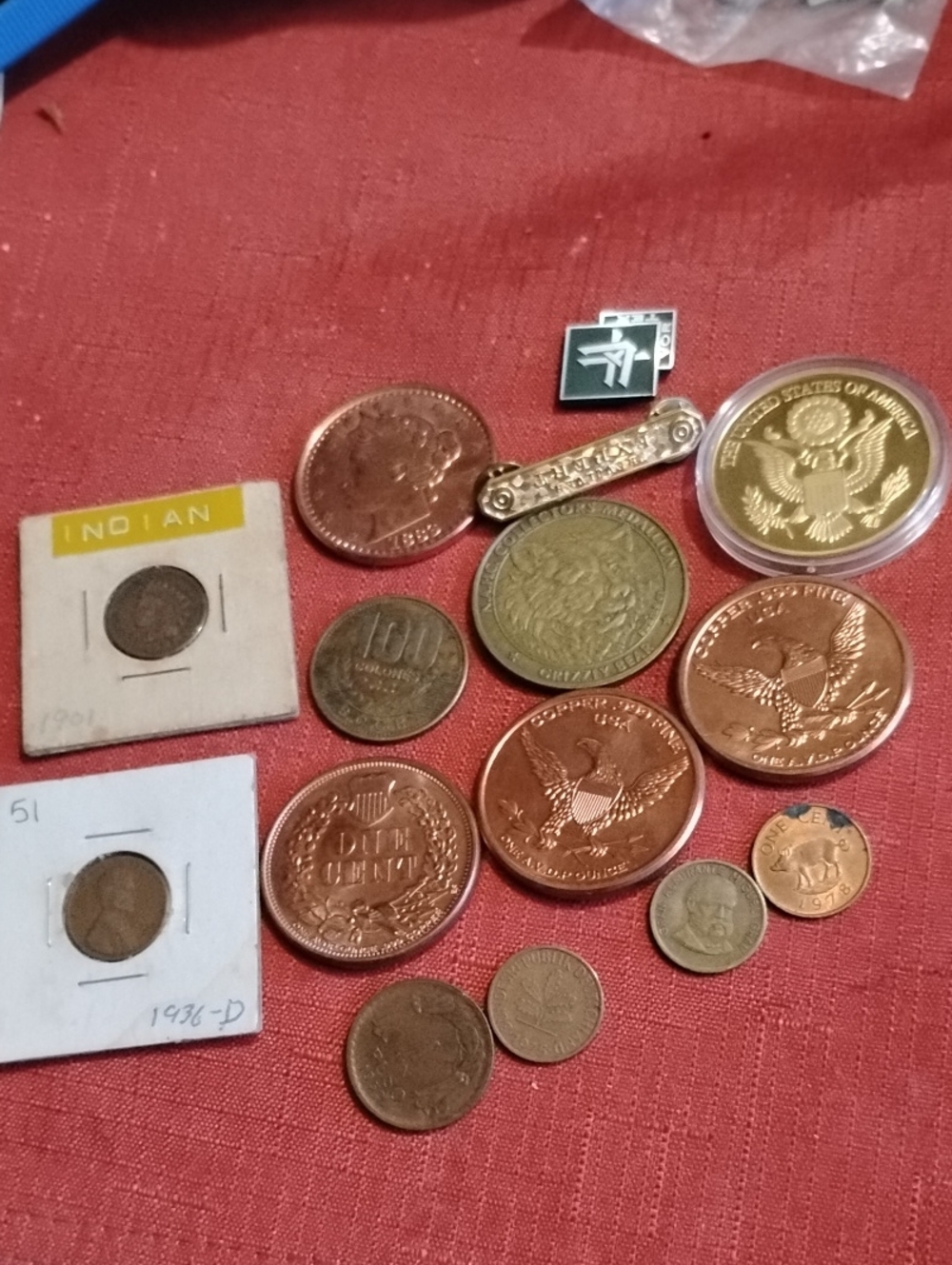 Copper & Golden Coin Collection Display - Mixed Metallic Colors